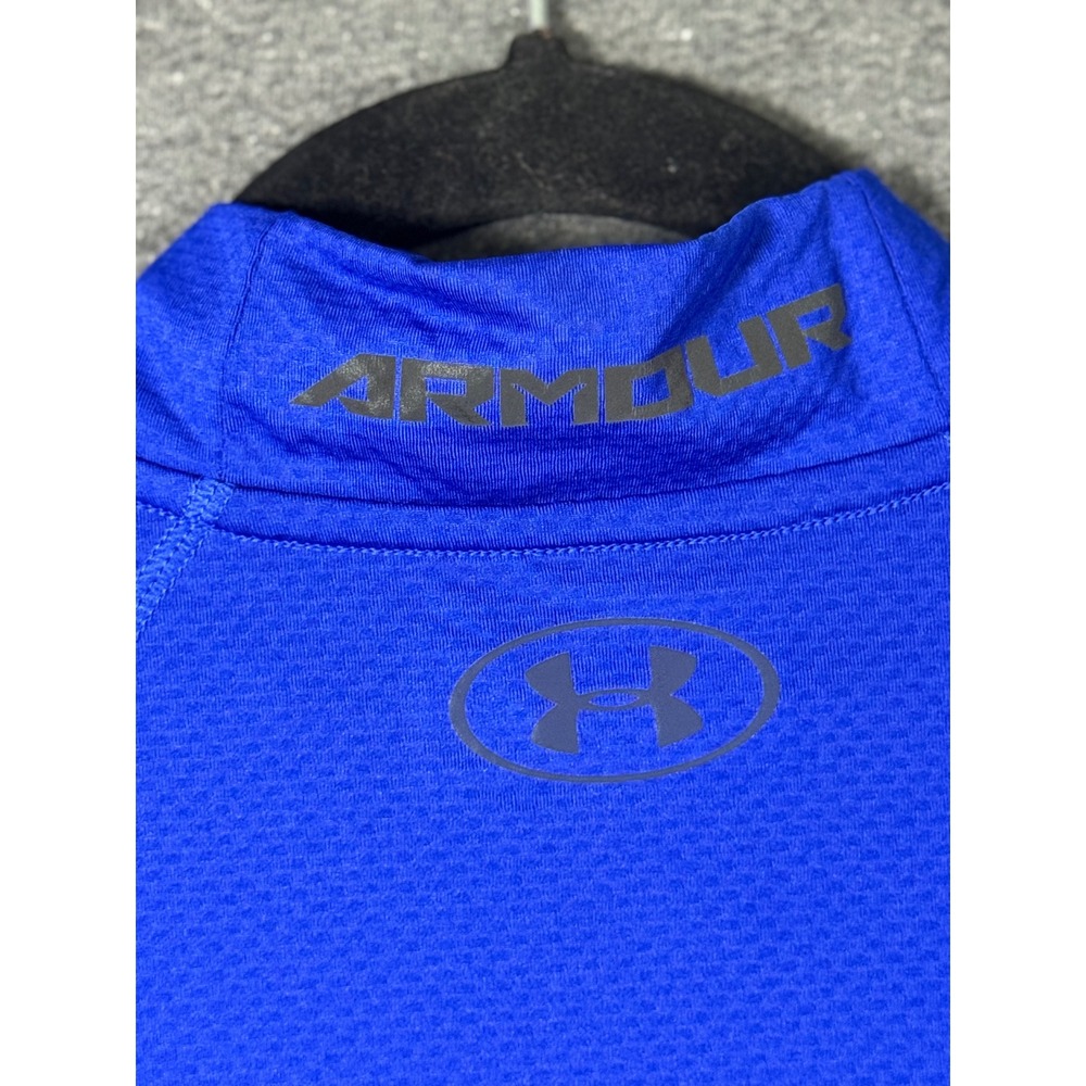 Under Armour Mens ColdGear Reactor Fitted Mock Neck Long Sleeve Blue Large - Picture 8 of 10